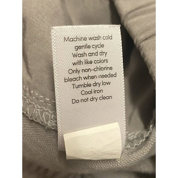 Athleta Pants Womens 8 Gray Linen Bali Ankle Cuffed Drawstring Pull On Relaxed - Picture 8 of 8